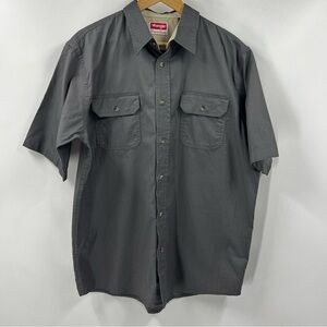 Wrangler Premium Quality Work Shirt Relaxed Fit Double Front Pocket Men Large